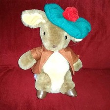 Vintage Eden Frederick Warne BENJAMIN BUNNY Brown 10in Plush Green Knit Beret