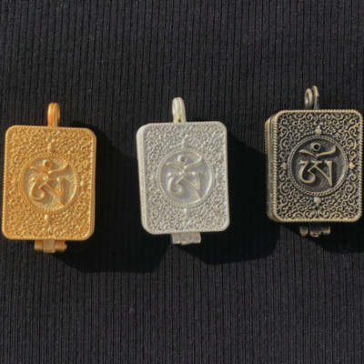 Tibetischer Buddhismus Messing Gebet Ghau Box Amulett Anhänger Mantra Vajra Dorje