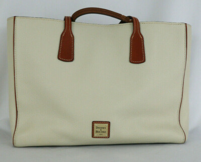 Dooney Bourke Pebble Grain Ashton Shoulder Tote Bone (White