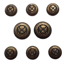 Vintage Jos A Bank Blazer Buttons Set Antique Gold Brass Eagle Crown Anchor B8Q