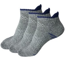 3 pairs Mens Low Cut Ankle Athletic Bottom Cushioned Running Sports Cotton Socks