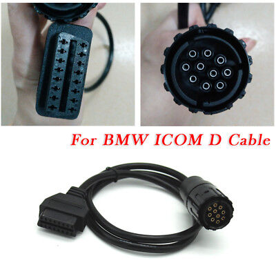 Black 10 Pin OBD2 Diagnostic Adaptor Fit for BMW Motorcycle ICOM-D Cable