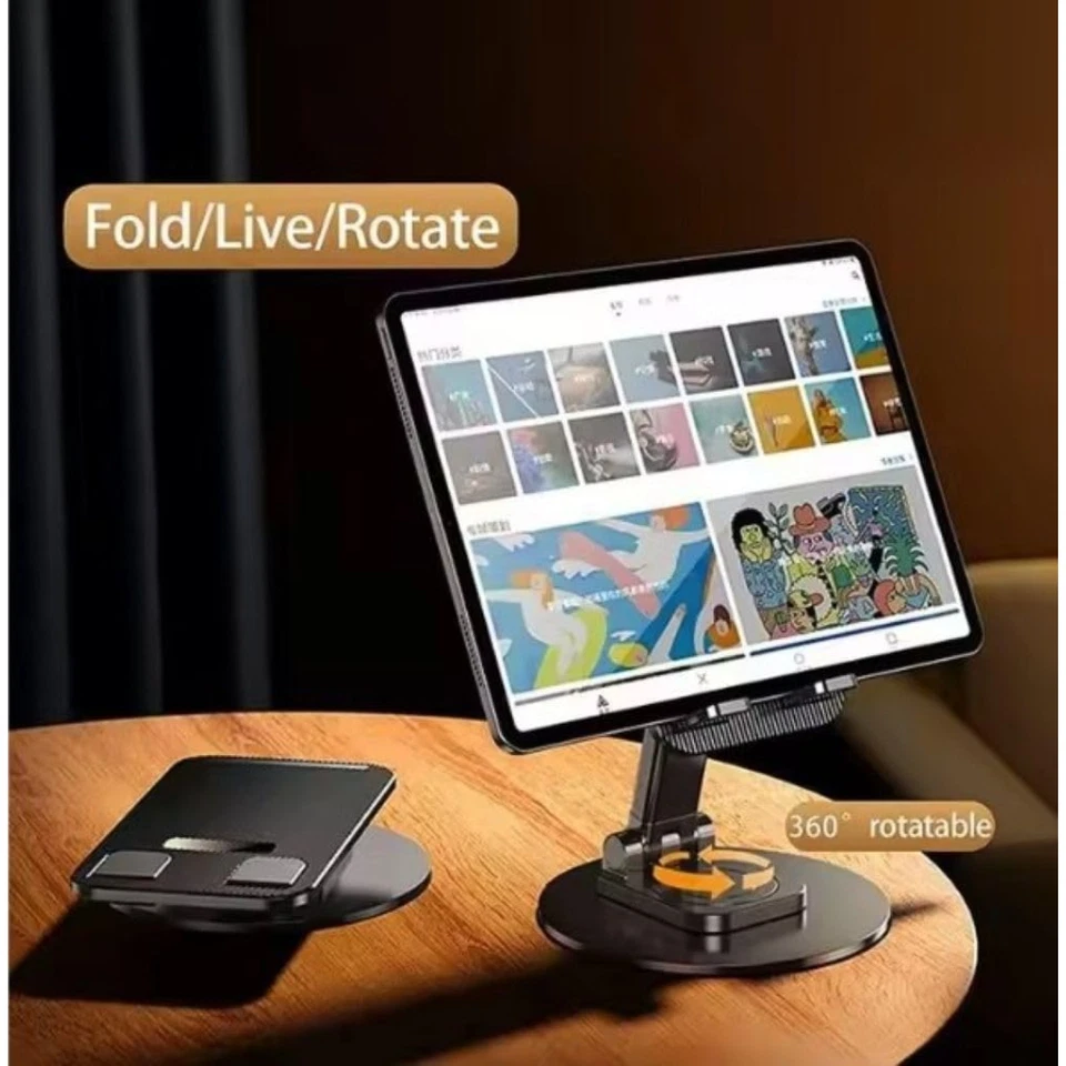 360°Folding Metal Mobile Phone Desktop Holder Tablet Desk Stand Portable - Image 4 of 4