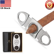 Galiner Cigar Cutter Stainless Steel Double Blades Guillotine Pocket Scissors