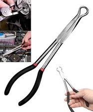 11" Electrical Disconnect Pliers Fuel Line Clip Spark Plug Removal Repair Tool