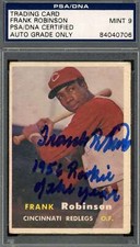Frank Robinson Mint 9 PSA DNA Signed 1957 Topps Rookie Autograph