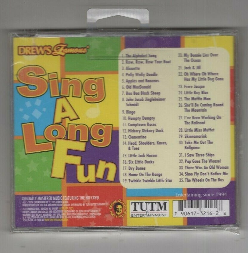 Drew's Famous Sing-Along Music CD Toddler thru Early
