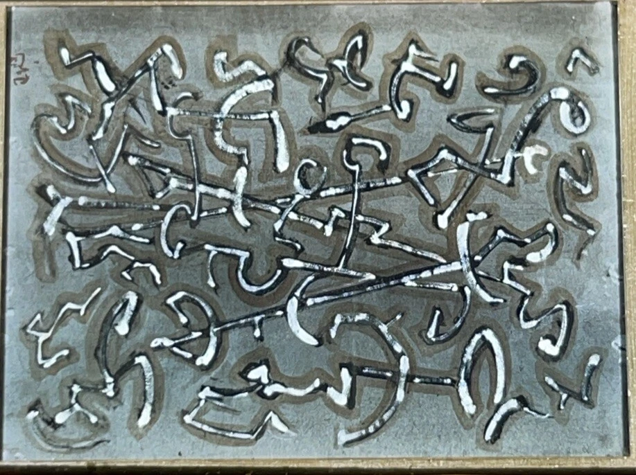 Diapositiva Mark Tobey "Tránsito" Expresionismo Abstracto 35mm Foto 2 de 3