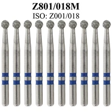 Dental Zirconia Diamond Bur Z801/018M FG Round Medium Zir-Cut High Speed Burs