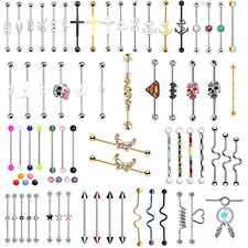 Surgical Steel Scaffold Industrial Piercing Barbell Earring Bars 14g