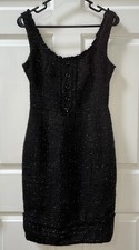 Maggie London Stappy Little Black Dress Holidays New Year Party Size 4 Sparkle