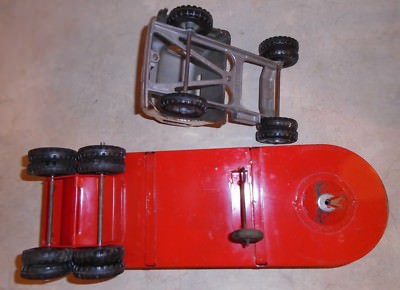 Camion Structo Rouge Vintage Années 60 – Remorque Chromée, Acier Pressé, USA