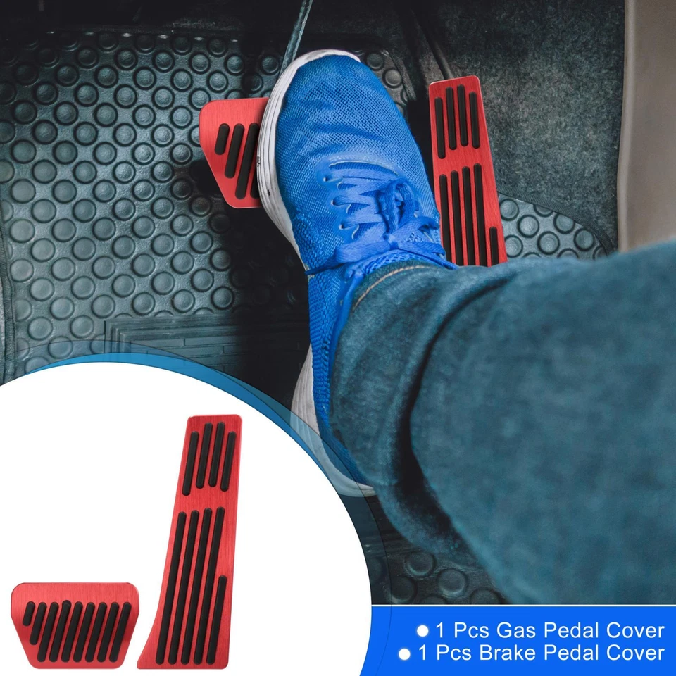 Cubierta de pedal de freno de gas 2 piezas pedales antideslizantes para BMW Serie 1 2 3 4 5 7 rojo Foto 2 de 4