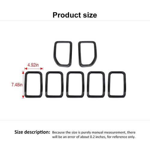 7x Black Car Front Grille Frame Inserts Protector for Jeep Grand Cherokee 2021+ - Picture 2 of 8