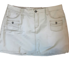 Vintage Faded Glory khaki skort mid-rise 38" waist length 16" 100 cotton