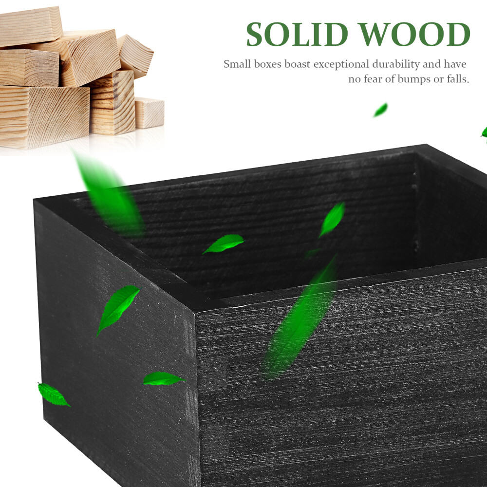 2 Pcs Flower Pot Box Wooden Square Planter Indoor Window Boxes eBay