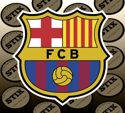 FC Barcelona Logo Color Die Cut Vinyl Sticker Car Window ...