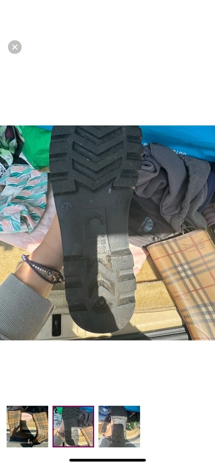 Botas de lluvia altas clásicas a cuadros Burberry para mujer 6,5 Foto 2 de 3