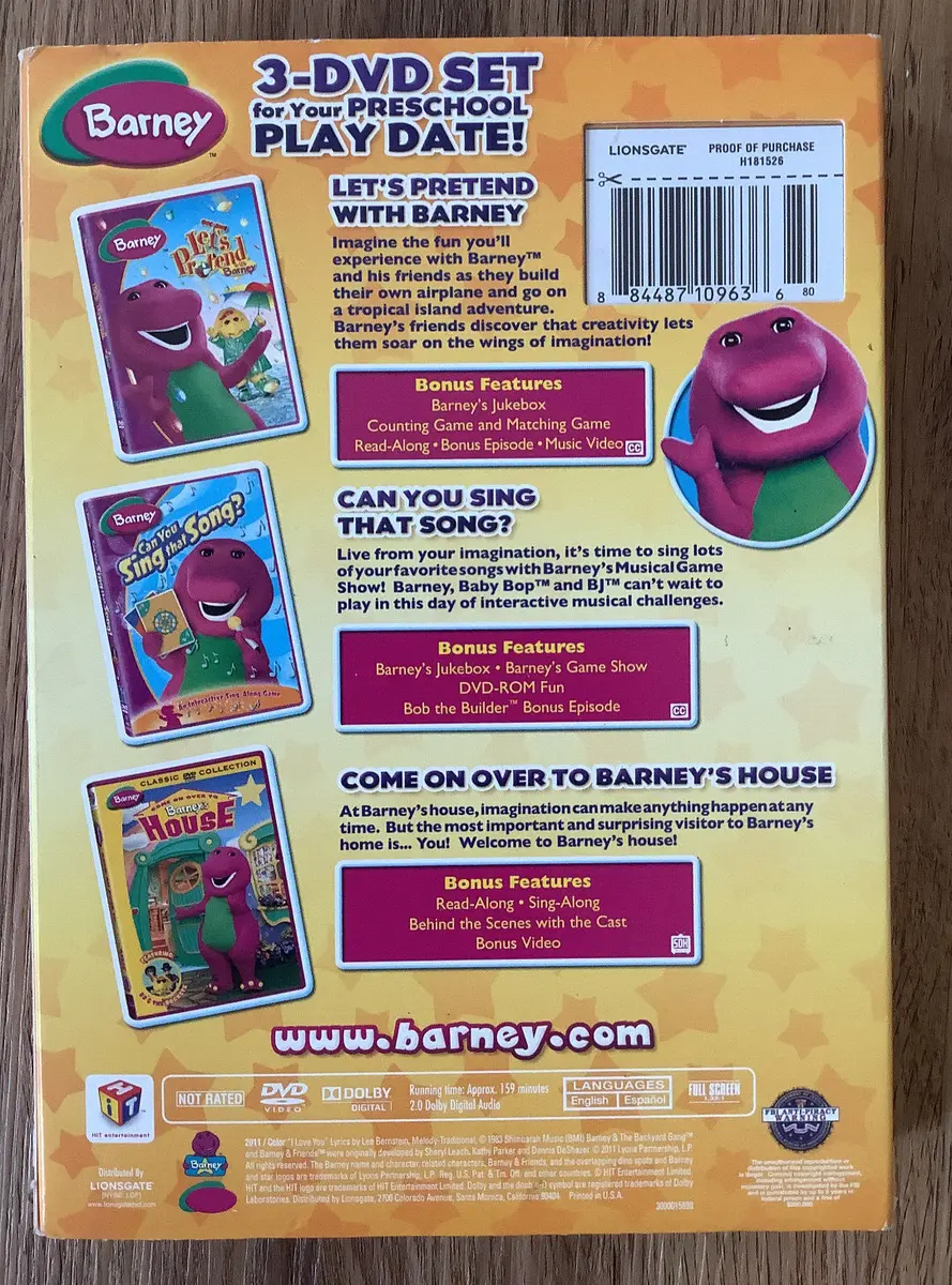 BRAND NEW Barney: Play Date Pack (DVD, 2011, 3-Disc Set