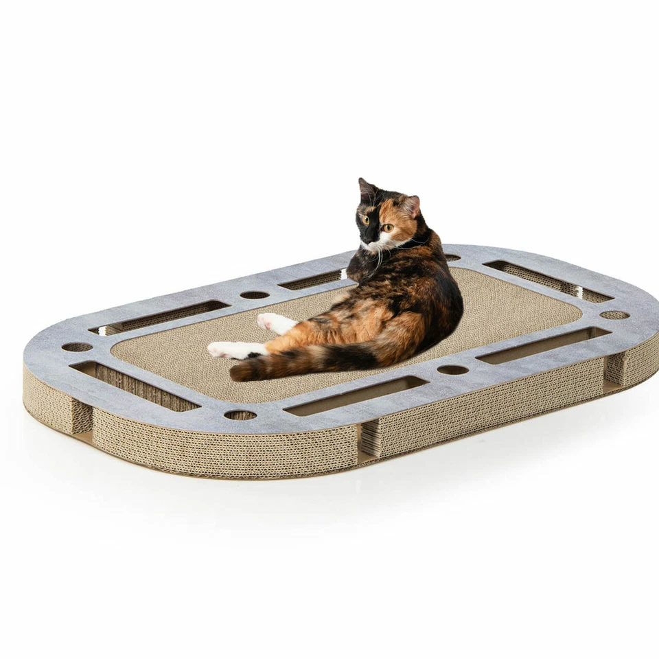 CANADIANCAT COMPANY XXL Katzenspielplatz 85x54x5,8 cm mit Kratzpappe Katzenspielzeug Kratzbrett