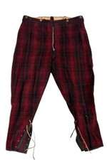 Early vintage WOOLRICH hunting BUFFALO PLAID wool pants 36x29 Talon Zip