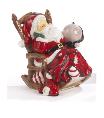 Schachtel Form Weihnachtsmann mit Schaukel 21,2 cm aus Keramik Paben