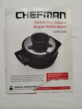 Chefman Perfect Pour Volcano Belgian Waffle Maker User Guide & Quick Start Paper