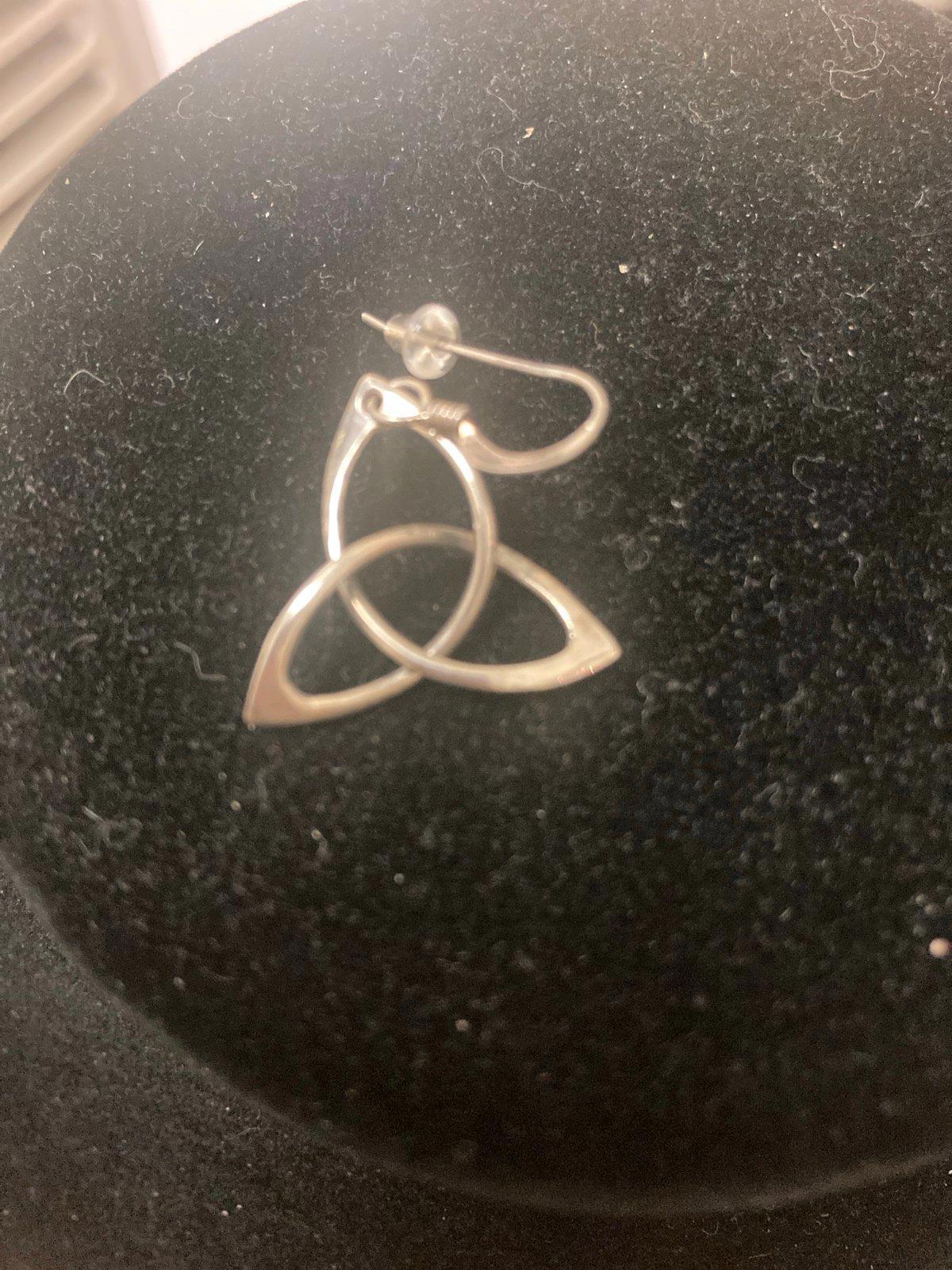 Sterling silver Trinity knot hanging earrings - image 3