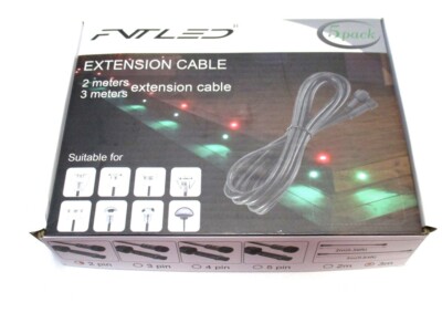 FVTLED Z103 2/4/5 Pin 2m/3m In/Outdoor UL2464 22AWG/24AWG Extension Cable 5 QTY