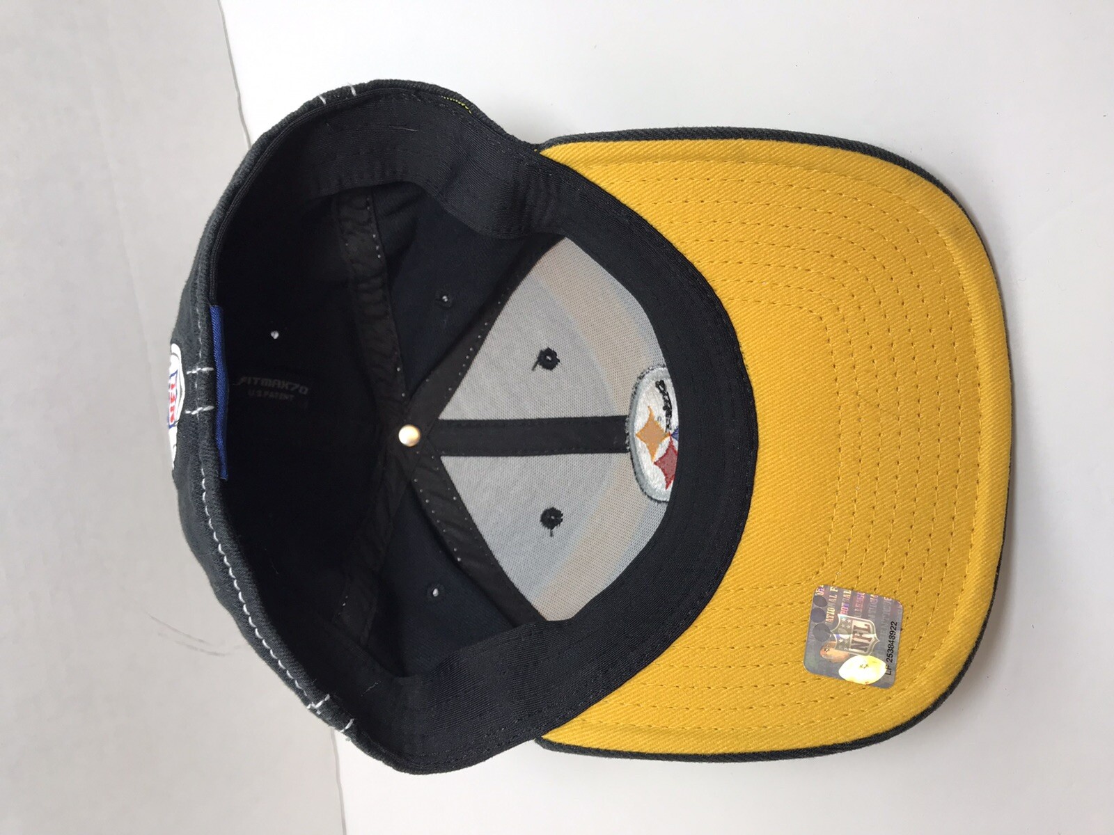 Youth Baseball Cap Hat Striped Fitted Reebok Onfield NFL Pittsburgh Steelers PA thumbnail 5