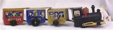 Vintage Western Comic Zig Zag Express Train Tin Toy Key Wound MTU Korea