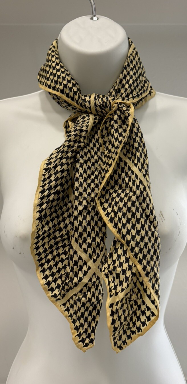 Echo Scarf Yellow Black Checker Pattern  Japan Ge… - image 1