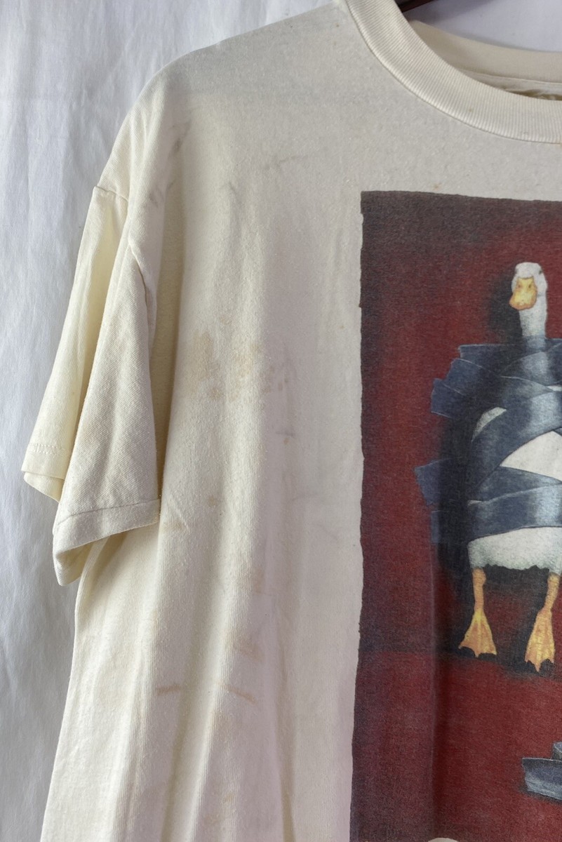 Vintage 90s Will Bullas Duck Tape Art T Shirt Adult XL White Vintage 90s Will Bullas Duck Tape Art T Shirt Adult XL White