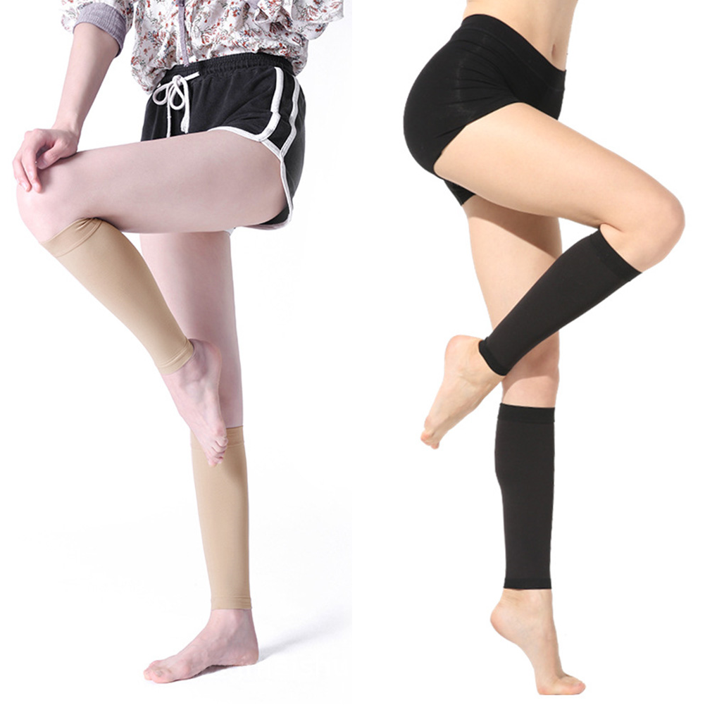 Unisex 23-32 mmHg Footless Compression Calf Sleeves for Circulation Support