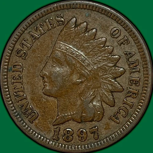 1897 Indian Head Cent Choice Extremely Fine XF+ Coin #35123