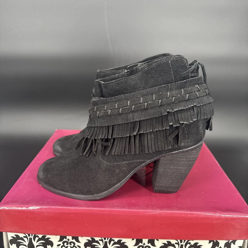 Botas al tobillo Naughty Monkey para mujer de cuero boho en Lyne negras talla 6 Foto 4 de 4