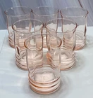 Vintage SET of 6 Pink DEPRESSION MACBETH EVANS GLASS Tumblers 4”