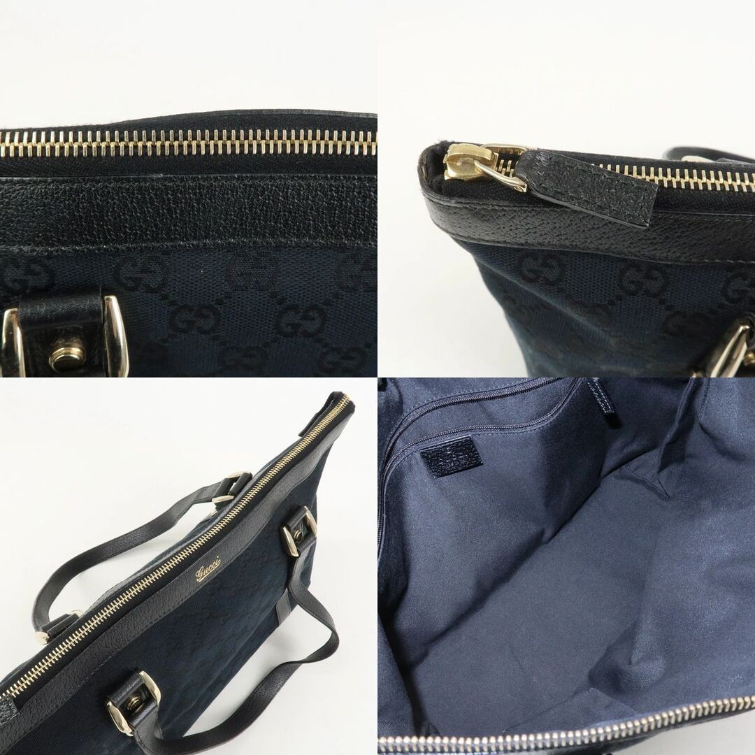 Gucci Abbey GG Canvas Leather Tote Shoulder Bag Black Used thumbnail 9