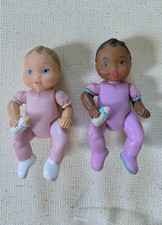 dl02.~ FISHER PRICE **Loving Family 2006** Dollhouse Doll BABY Girl  2pc Lot ~