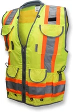 Radians SV55 Class 2 Heavy Woven Two Tone Engineer Vest with Padded Neck to Supp