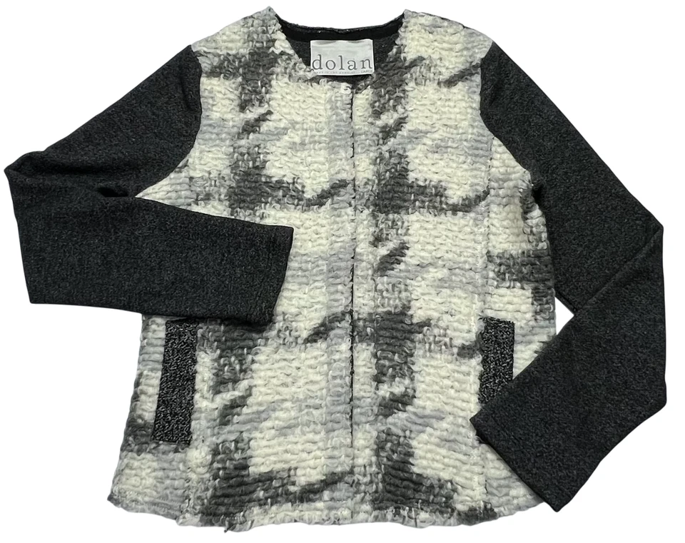 Suéter Dolan Anthropologie para Mujer (L) Mezcla de Lana Mohair Cremallera Completa Tweed Hecho en EE. UU. Foto 2 de 4