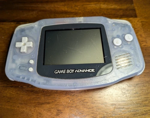 Nintendo Game Boy Advance Console System - Clear Glacier w/ BEYBLADE FORCE GAME