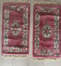 Tappeti Rosa con fiori insieme Larghezza 60Cm Lunghezza 110Cm
