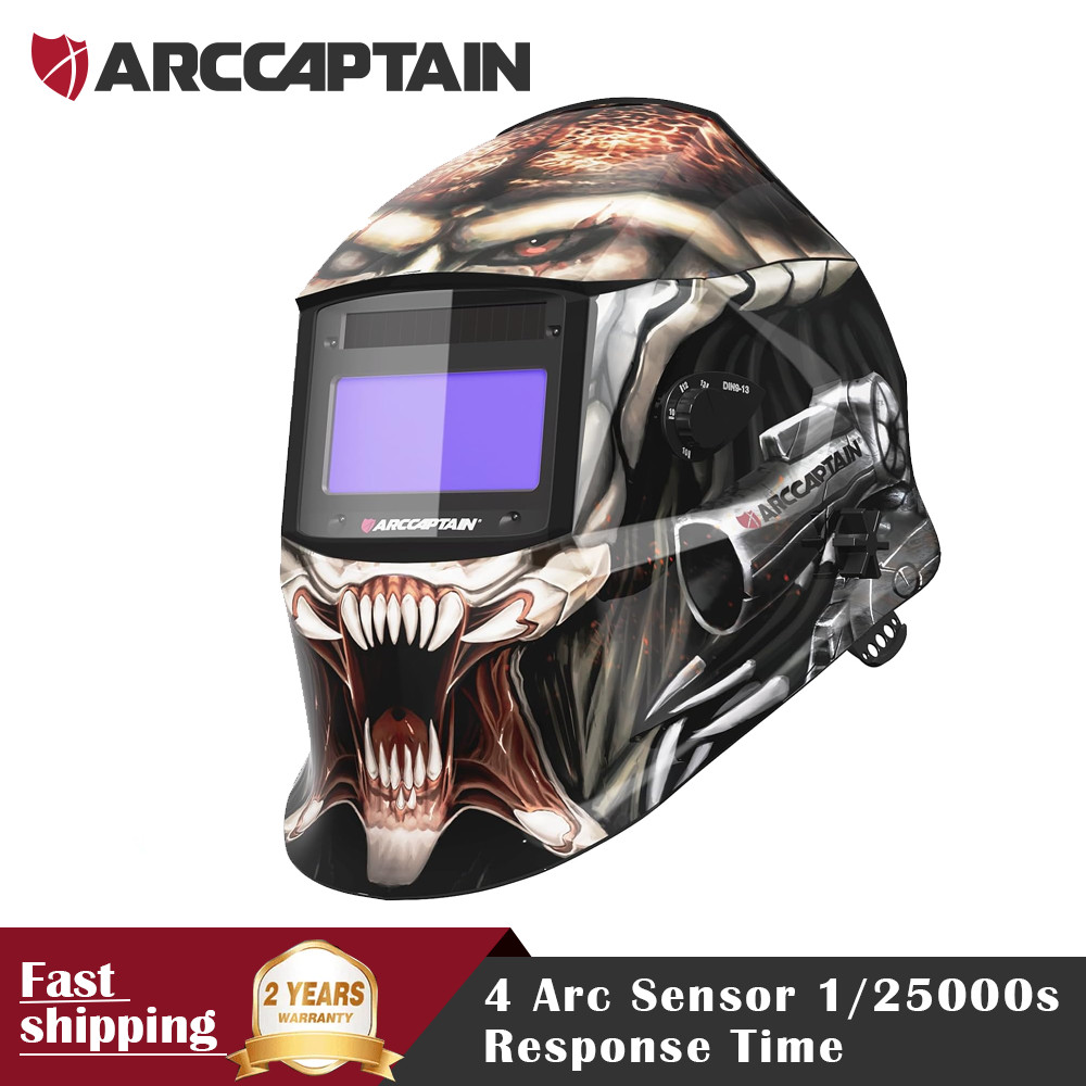ARCCAPTAIN Auto Darkening Welding Helmet 1/1/1/1 Optical Clarity True Color