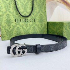Gucci GG Buckle Belt Black 2.0cm Leather