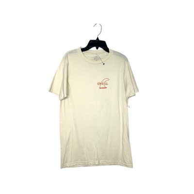 O'Neill Modern Fit Cosmos T Shirt Men's Sz S Cream Orange NWT Beach Surf Sailing