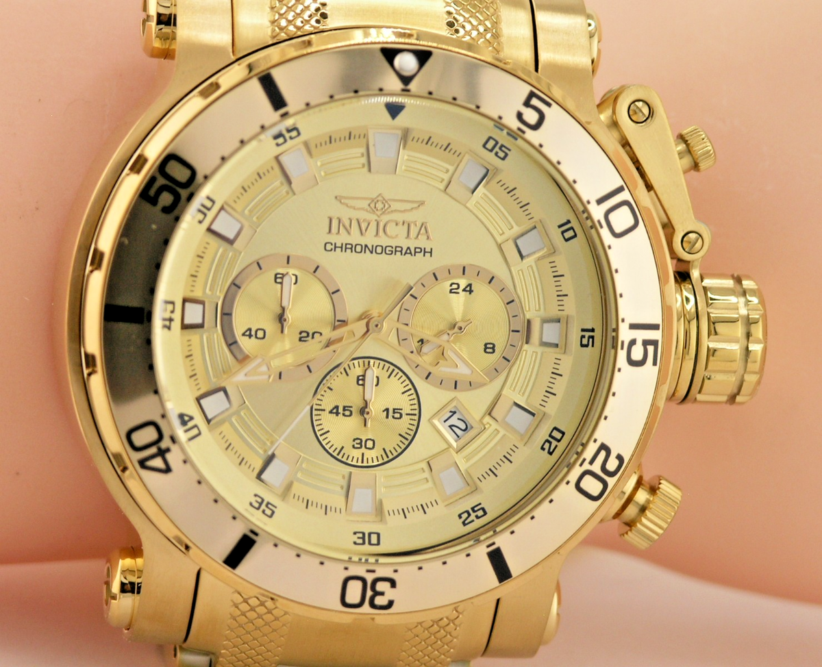 ウォッチマンさま限定セットー2. ゴールドパール NEW INVICTA 49226 COALITION FORCES GOLD TONE STEEL CHRONOGRAPH