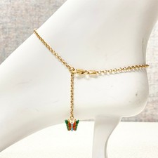 14KT Yellow Gold w Butterfly Anklet