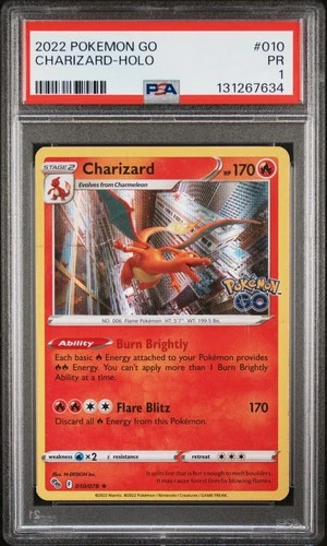 Charizard Holo PSA 1 2022 Pokemon Go #010 POP 2