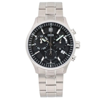 Cover Chronograph 43mm Stainless Steel  Black Dial Men's Quartz Watch CO181.01